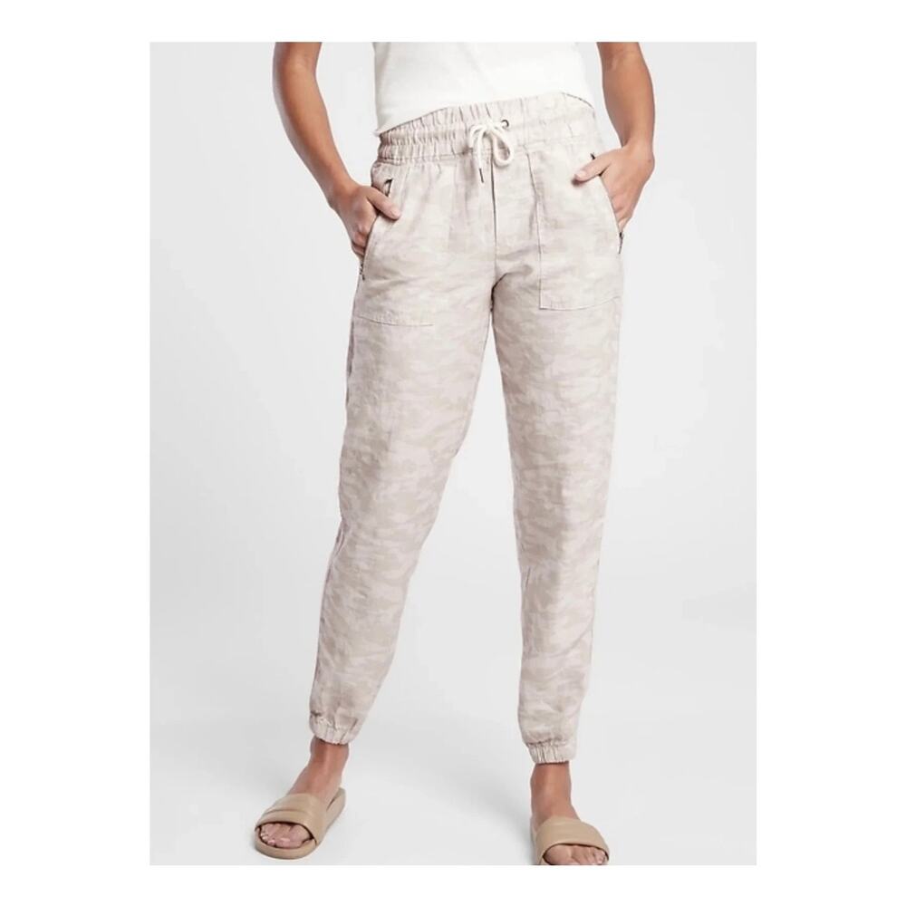 ATHLETA Cabo size 4 linen camo joggers street wear